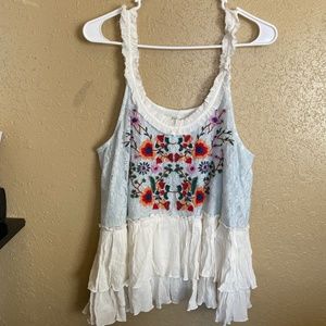 Hazel stitch fix floral embroidered ruffle top